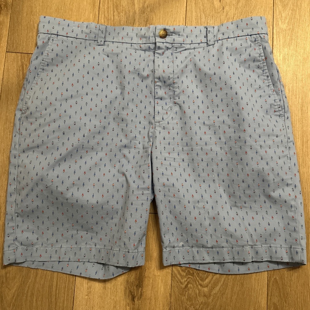 Vineyard Vines Men's Breaker Shorts Blue Print All Over Chino Beach Preppy 38 - Picture 4 of 10